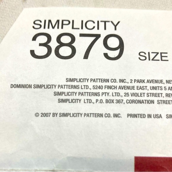 Simplicity Pattern #3879 Baby Doll Three Size Patterns 2007 - Picture 5 of 8